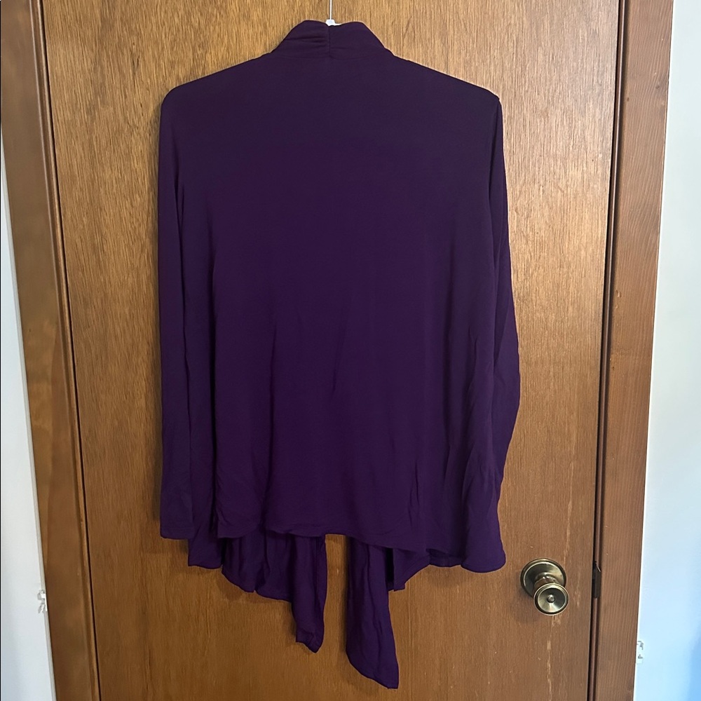 Purple Simlu Open Front Cardigan - Picture 3 of 4
